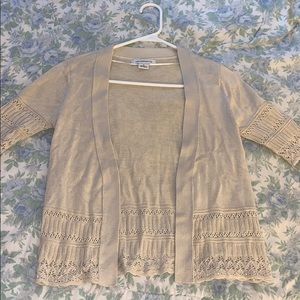 tan cardigan